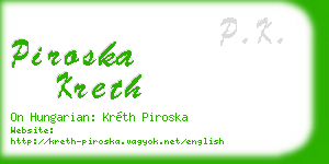 piroska kreth business card